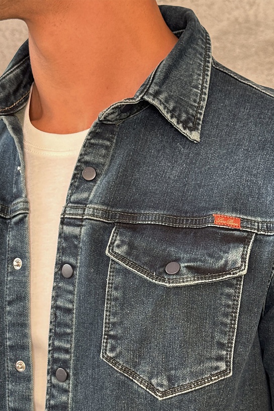 Джинсовая рубашка Loro Piana тёмно-синего цвета