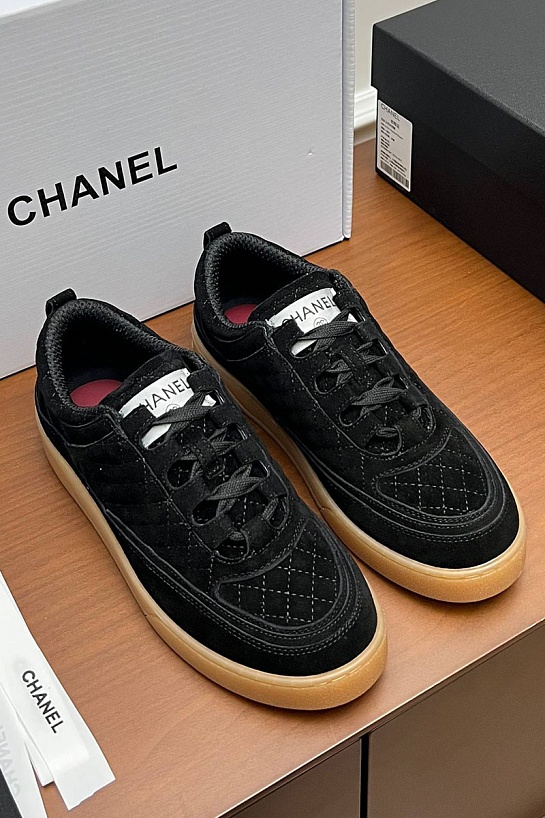 Женские замшевые кроссовки Chanel premium