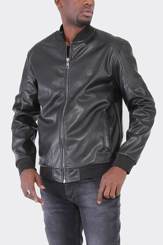Кожаная куртка чёрного цвета Emporio Armani 7