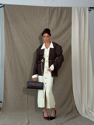 Женское трикотажное платье Schiaparelli белого цвета   