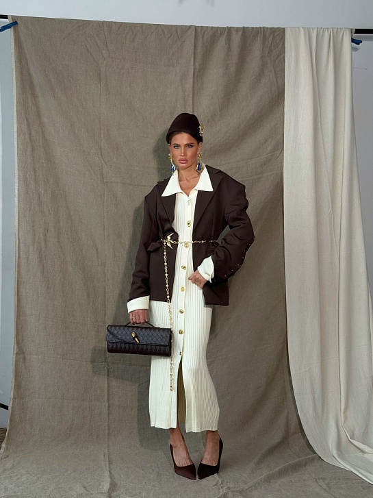 Женское трикотажное платье Schiaparelli белого цвета