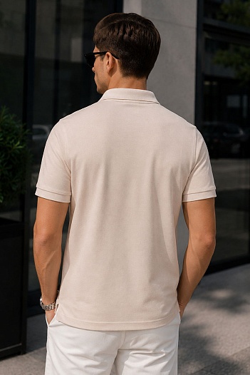 Мужское бежевое поло Lacoste Classic Fit   