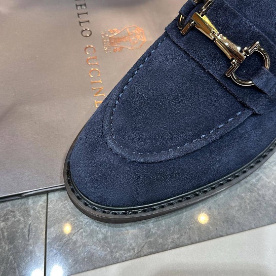 Замшевые лоферы Brunello Cucinelli Premium - Blue
