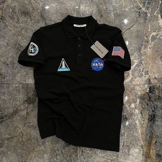 Мужское поло Balenciaga NASA multi-patch