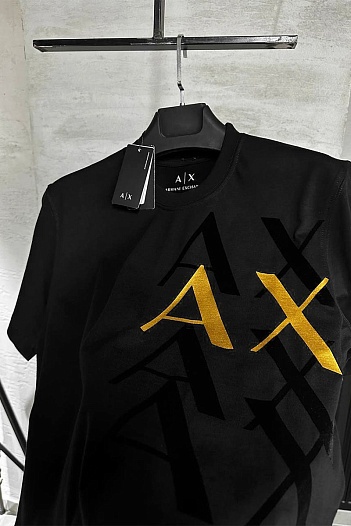 Мужская чёрная футболка Armani Exchange   