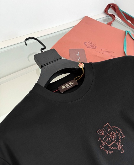 Мужская чёрная футболка Loro Piana premium   