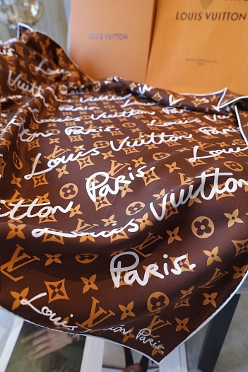 Платок Louis Vuitton LV Script Square premium 89x88 см   