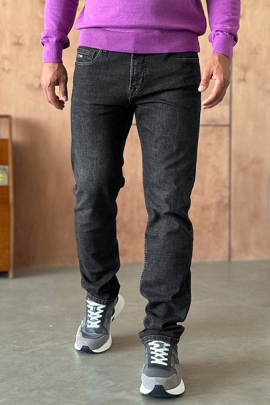 Мужские чёрные джинсы Emporio Armani regular fit