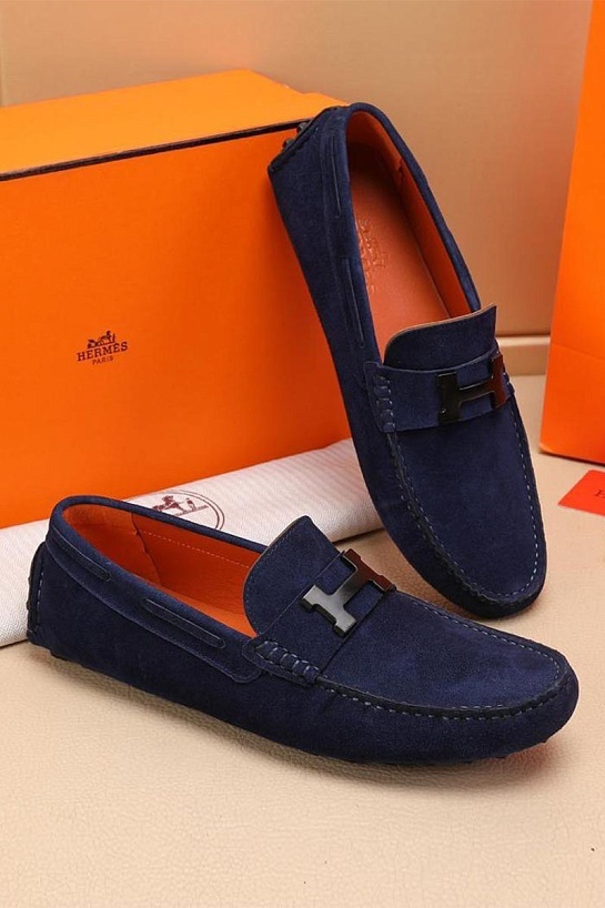 Мужские замшевые мокасины Hermes