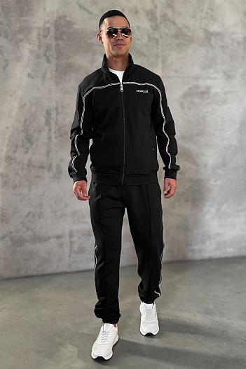 Мужской спортивный костюм Moncler striped - Black   