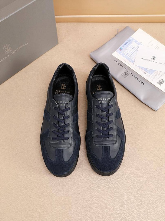 Мужские комбинированные кроссовки Brunello Cucinelli