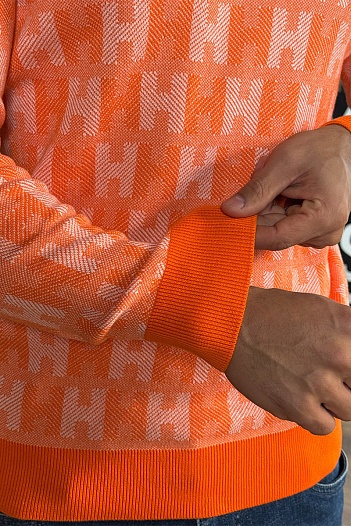 Мужская кофта Hermes оранжевого цвета   