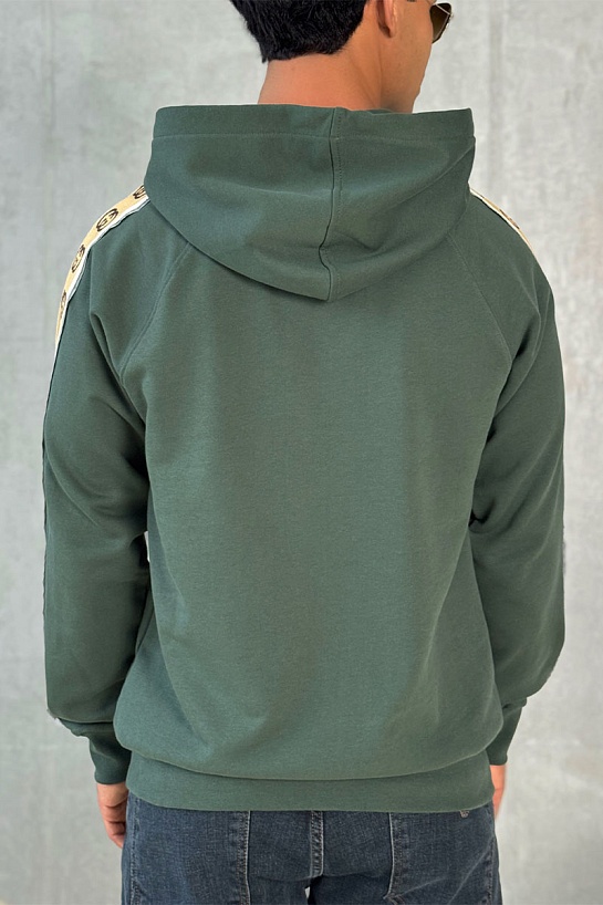 Зелёное оверсайз худи Gucci Interlocking G stripe