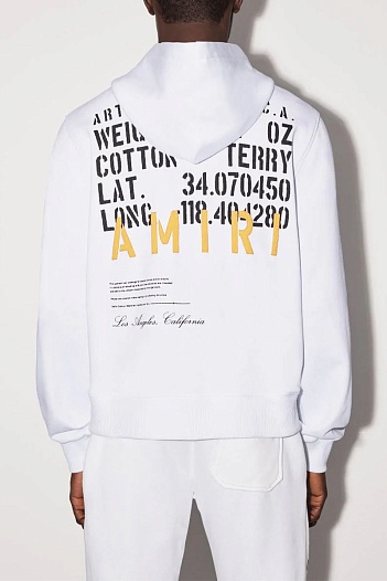 Худи белого цвета Amiri Military Specs Stencil   
