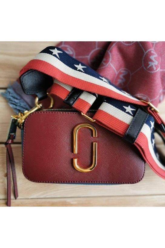 Кожаная сумка Marc Jacobs 25x16 см - Burgundy