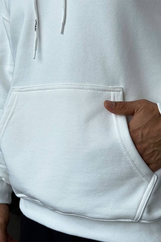 Мужское белое худи Off-White Brush Arrow