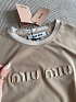 Женская бежевая футболка MIU MIU premium