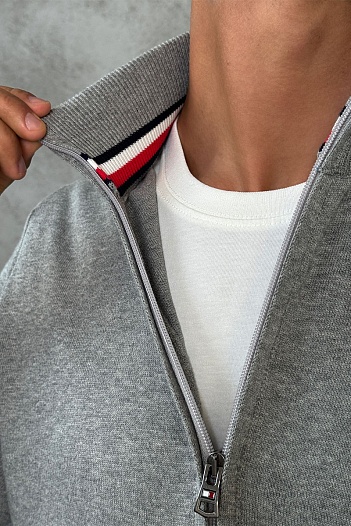 Кофта на молнии Tommy Hilfiger flag embroidery - Grey   