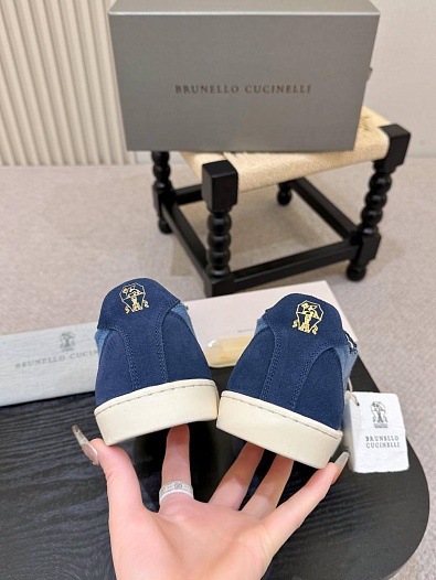 Мужские комбинированные кроссовки Brunello Cucinelli   
