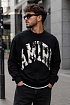 Мужской чёрный свитшот Amiri Collegiate logo-print