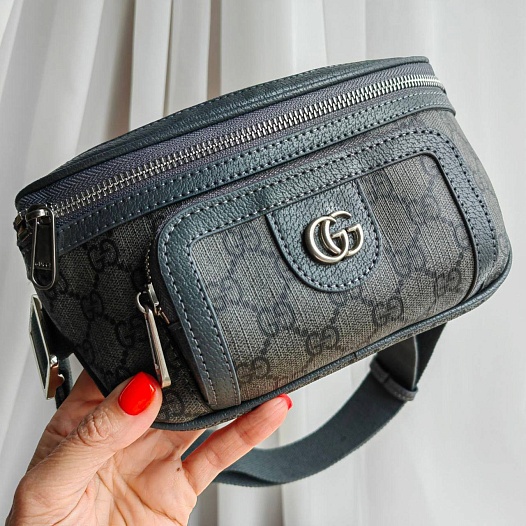 Сумка на пояс Gucci Interlocking G 23x12x2.5 см - Black   