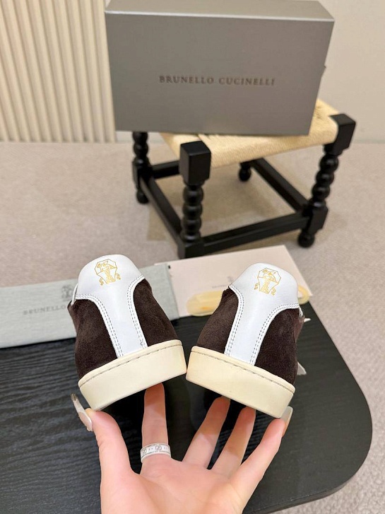 Мужские комбинированные кроссовки Brunello Cucinelli