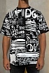 Чёрная оверсайз футболка Dolce & Gabbana graffiti-print