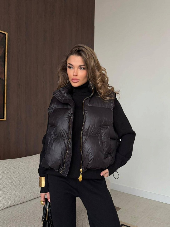 Женский костюм тройка на флисе Schiaparelli premium - Black