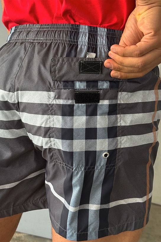 Мужские серые шорты Burberry London Check
