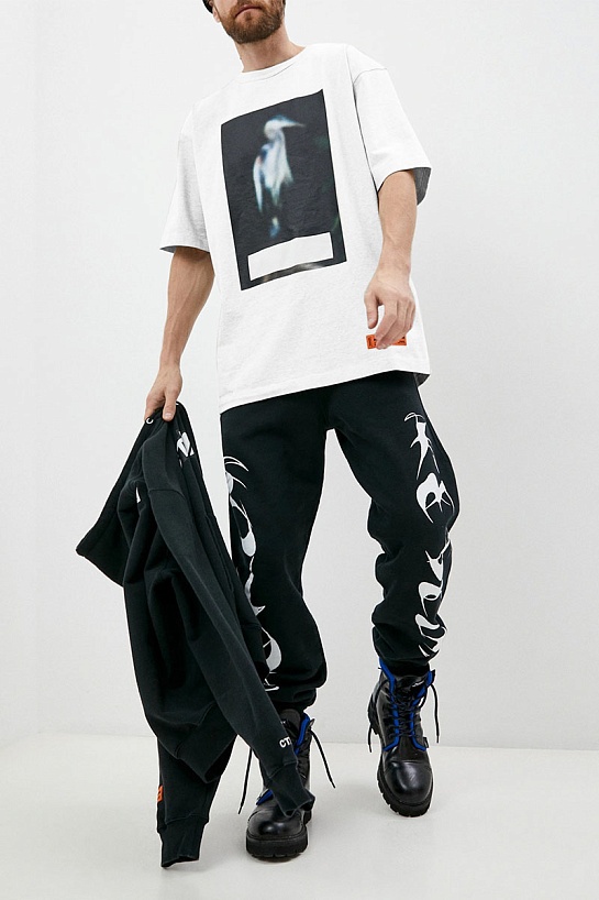 Белая оверсайз футболка Heron Preston Blurry Heron