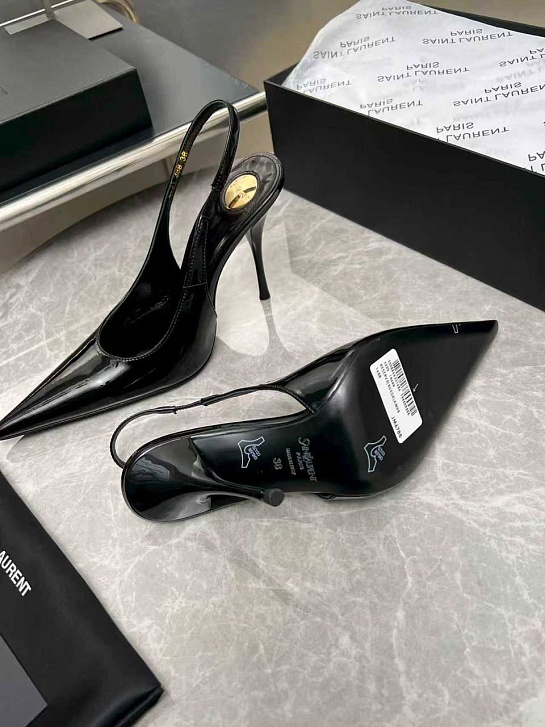 Женские кожаные туфли на каблуке Yves Saint Laurent premium