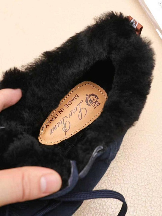 Кроссовки с мехом Loro Piana Newport Walk - Navy