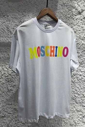 Белая оверсайз футболка Moschino colourblocked logo   