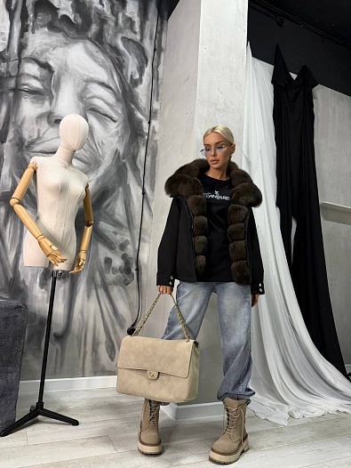 Женская парка с натуральным мехом Max Mara premium   