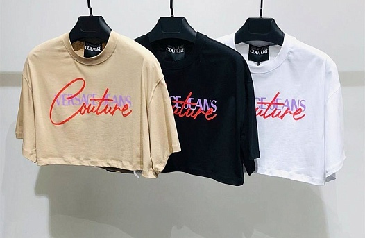 Женская белая футболка-топ Versace Jeans Couture   