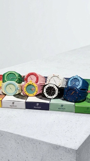 Часы Audemars Piguet x Swatch "Royal Pop" Otto Rosso premium   