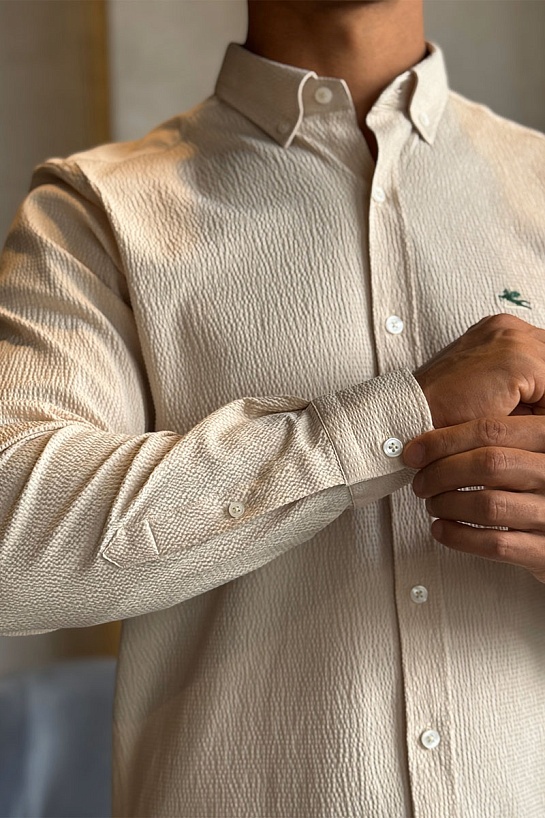 Мужская бежевая рубашка Etro Pegasus logo