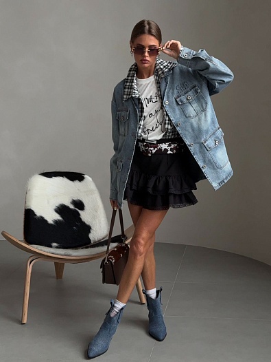 Женская джинсовая куртка MIU MIU   