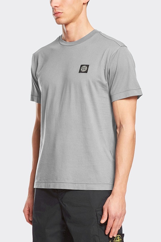 Футболка серого цвета Stone Island compass-patch
