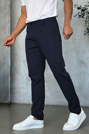 Мужские тёмно-синие брюки Zilli slim fit   