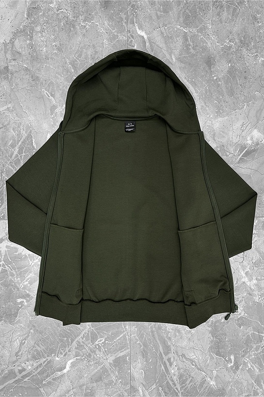 Мужская кофта на молнии Armani Exchange зелёного цвета