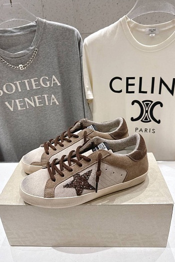 Женские кожаные кроссовки Golden Goose Super Star premium   