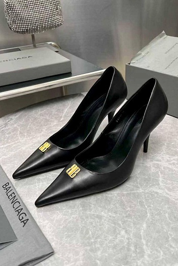 Женские кожаные туфли на каблуке Balenciaga premium   