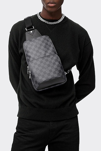 Кожаная сумка Louis Vuitton Avenue Sling Damier Graphite 21x31x9 см   