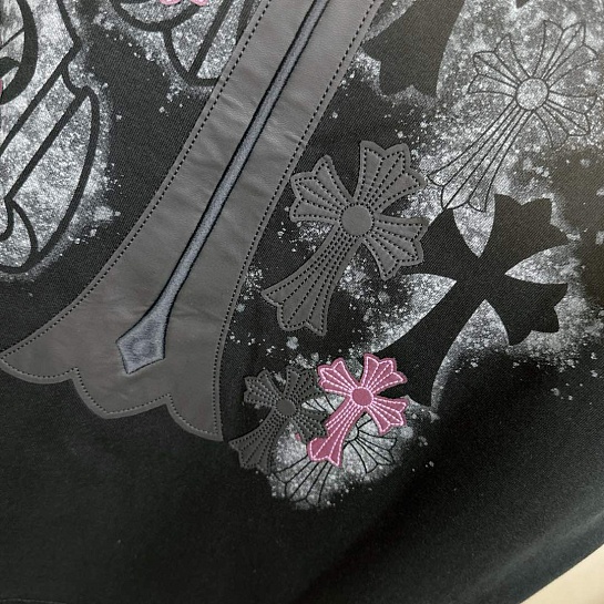 Чёрная оверсайз футболка Chrome Hearts Premium