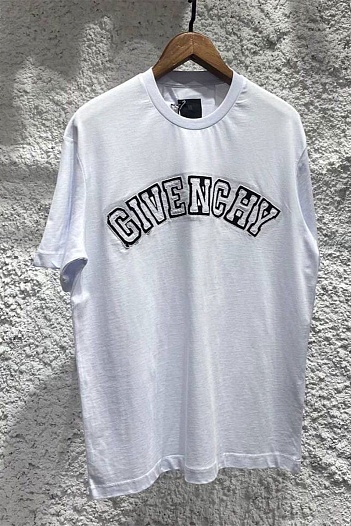 Белая оверсайз футболка Givenchy college logo-embroidered   