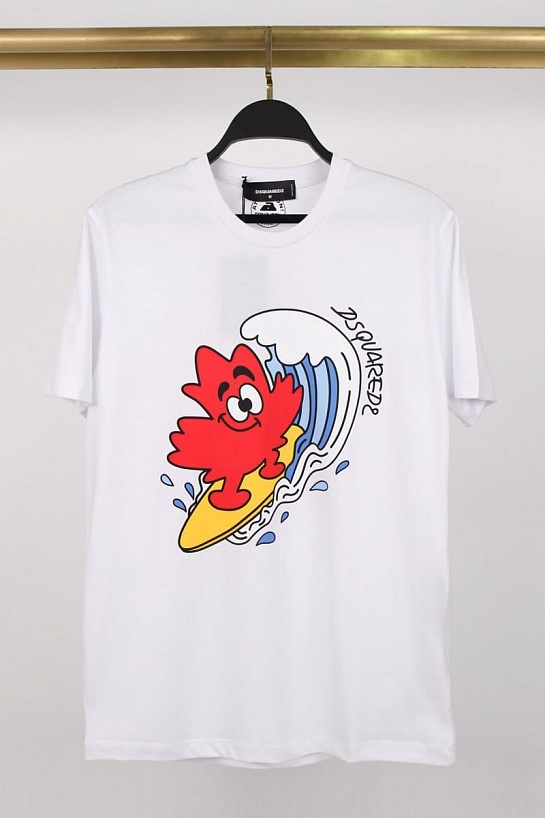 Футболка белого цвета Dsquared2 maple surf cool