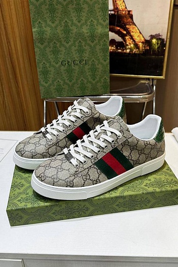 Мужские кроссовки Gucci Ace - Beige   