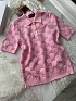 Розовое женское поло Gucci GG monogram-pattern