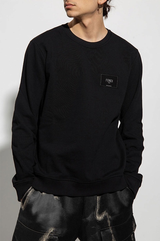 Свитшот чёрного цвета Fendi logo-patch